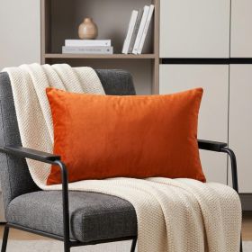 12" X 20" X 5" Orange Cowhide  Pillow