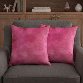 Set of Two 18" Fuschia Cowhide Throw Pillow