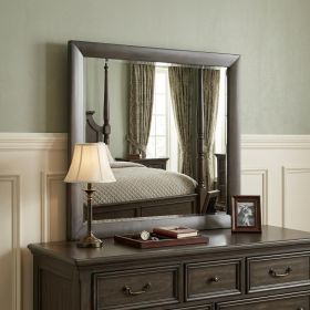 35" Gray Oak Framed Accent Mirror