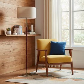 66" Traditional Shaped Floor Lamp With Brown Drum Shade