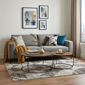 S2 41" & 38" Round Wood Top Nesting Coffee Tables