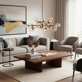 Gold Metal Eighteen Bulb Hanging Chandelier