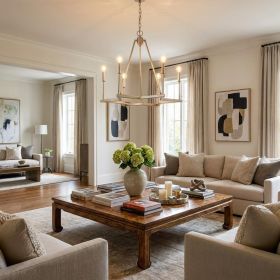 Reagan 6-Light Washed Gold Chandelier