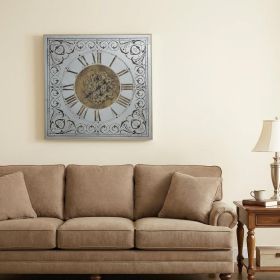 Silver And Gold Antique Style Square Wall Clock