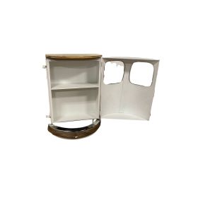 31" White And Brown Solid Wood End Table With Two Shelves