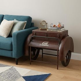 27" Maroon Steel End Table