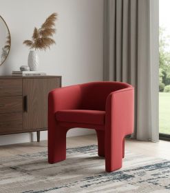 28" Contemporary Dark Burnt Orange Velvet Three Legged Chair