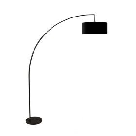 Floor Lamp with Arched Extendable Neck and Marble Base, Black