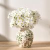 Ceramic Green and Beige Antique Vase, 5.83 Inch Retro Ice Cracked Floral Vase, Rustic Farmhouse Vases for Home , Bookshelf, Office, Garden, Tuscan