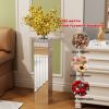 Tall Floor Vase 29.92" (76cm) Mirrored Floor Vase for Home Decor Large Cube Vase in Silver for Dried Flowers Modern Glass Vase for Living Room