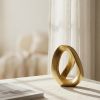 Gold Knot Sculpture, Modern Geometric Infinity Loop Tabletop Decor for Coffee Table, Bookshelf & Shelves, Luxury Home Accents (Loop - Gold)
