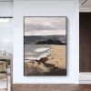 Hand Painted Oil Painting Large Black and Beige Texture Painting Black Texture Painting Beige Minimalist Painting White Wall Art Abstract Paining Wall
