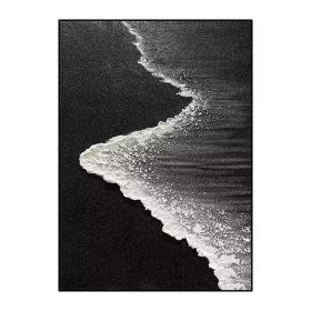 Black Textured Art Black and white Ocean art Abstract Art Black and white canvas art Black Abstract art Black Wall Art black frame wall art (style: 01, size: 90x130cm)