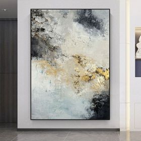 Handmade Oil Painting Abstract Art Black And White On Canvas Wall Art Golden Painting Modern Art Wall Art For Home Decor (style: 01, size: 70x100cm)