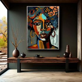 Abstract Woman Face Art Colorful Art Face Art Colorful Woman Canvas Colorful Face Canvas Painting Famous Wall Art Oil Painting Art (style: 01, size: 120x160cm)