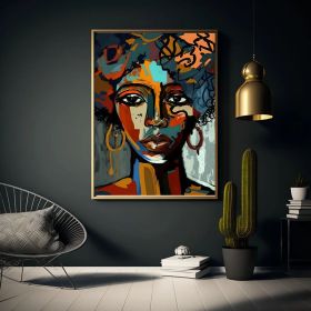 Abstract Woman Face Art Colorful Art Face Art Colorful Woman Canvas Colorful Face Canvas Painting Famous Wall Art Oil Painting Art (style: 01, size: 70x100cm)