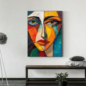 Original Colorful Portrait Oil Painting on Canvas Abstract Pretty Female Model Painting Large Wall Art Custom Bedroom Wall Decor Gift (style: 01, size: 70x100cm)